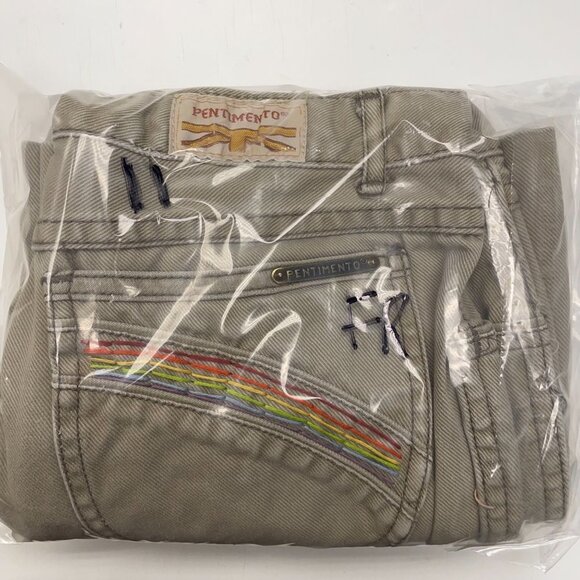 Vintage 70's Pentimento Brittania Denim khaki High Waist Womens Size 11 - Picture 11 of 11